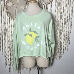 Wildfox Mint Colored “Hello Limoncello” Oversized Sweatshirt XS/L